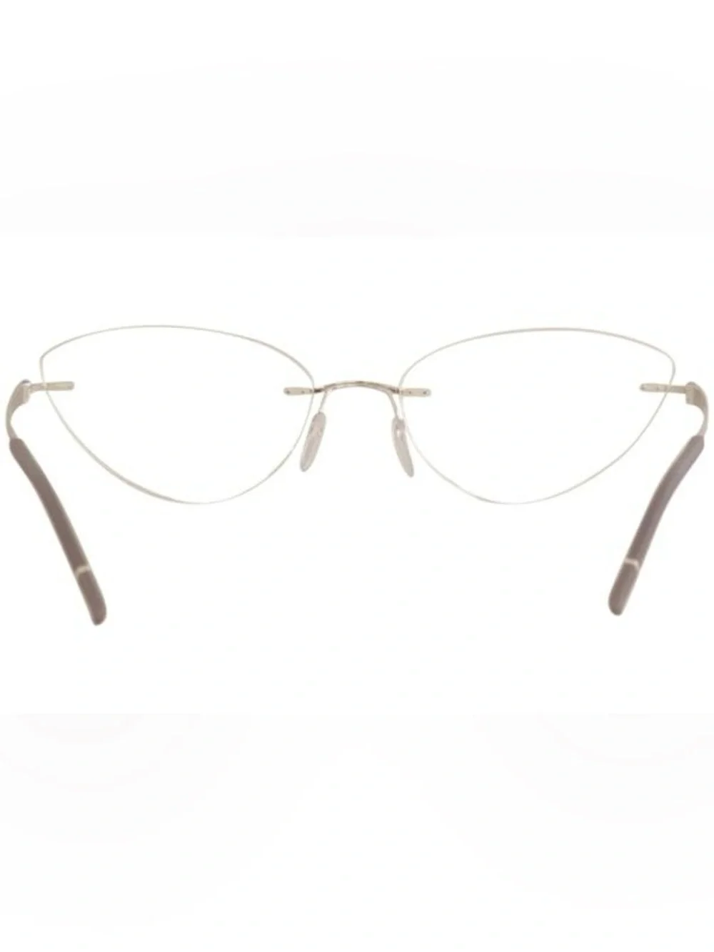 Silhouette Rimless Cat Eye Frames in Lavender and Silver 5529 70 4000 17-135
